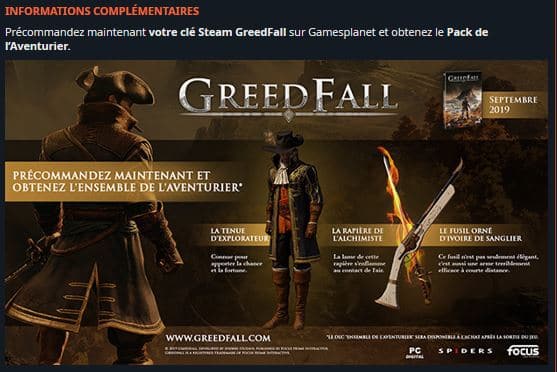 GreedFall - Contenu téléchargeable