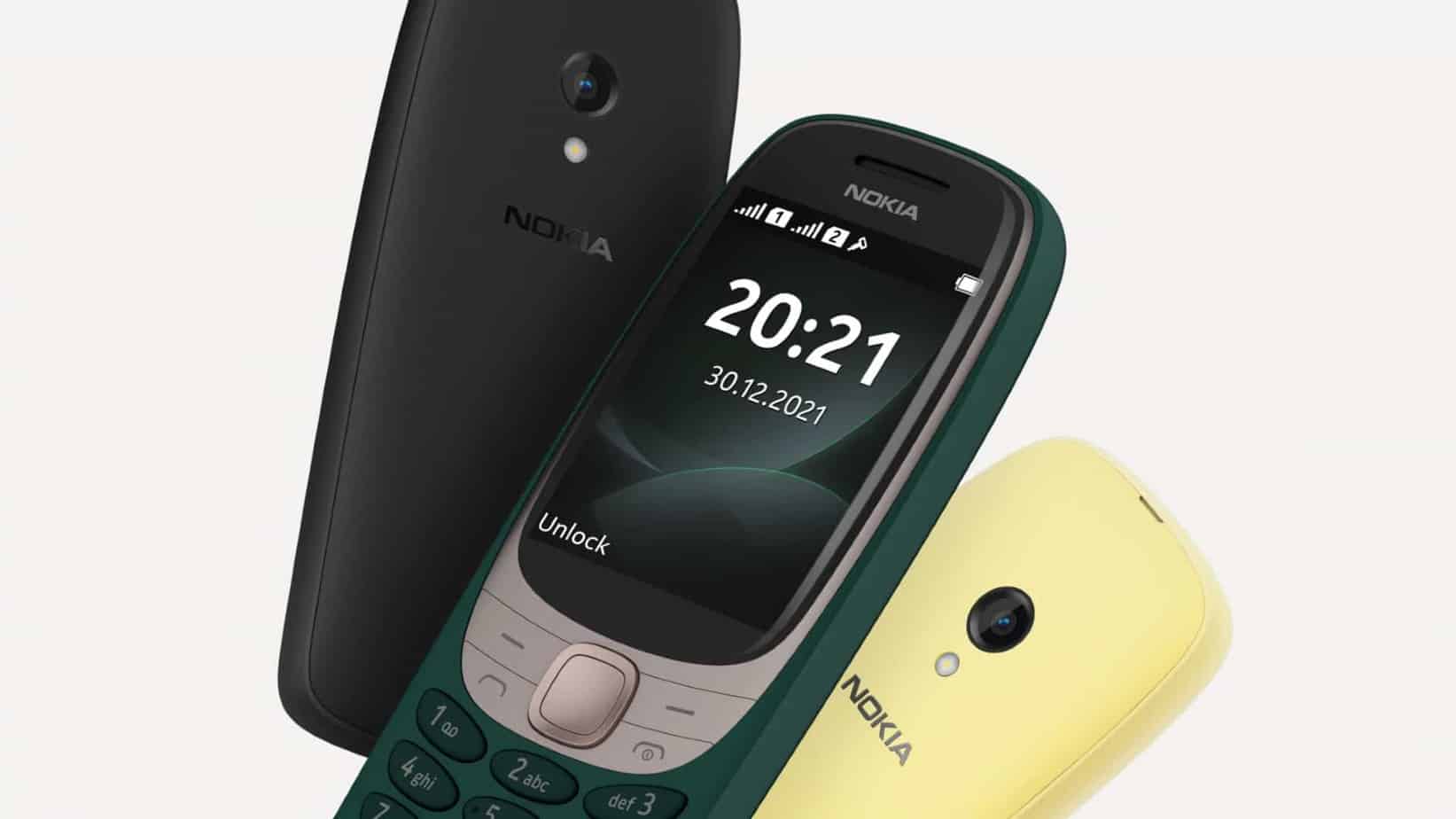 Le Nokia 6310 2021 sera disponible en trois coloris, vert, jaune et noir.