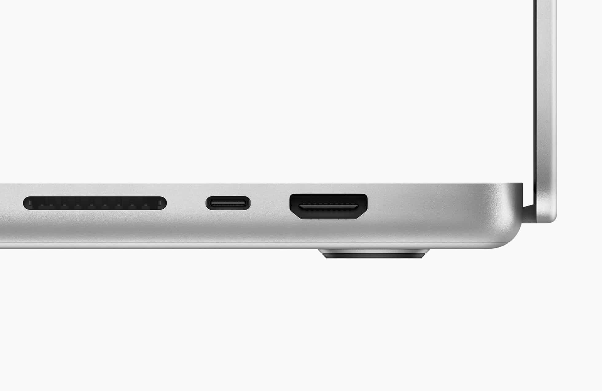Nouveaux ports intégrés aux MacBook Pro 14 et 16 pouces.